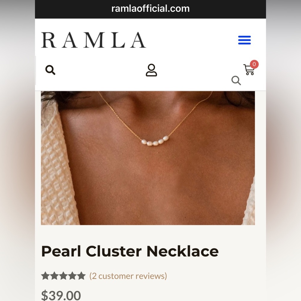 15” Ramla Pearl Cluster Necklace - Picture 3 of 3